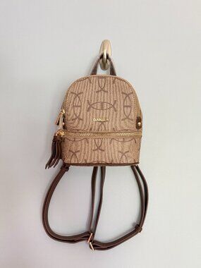 Danier Leather Philipa Mini Backpack Tan and Brown New with Tags NWT